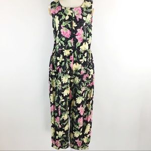 [VTG] Sleeveless Floral Jumpsuit